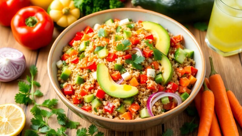 Salada Colorida com Quinoa e Abacate