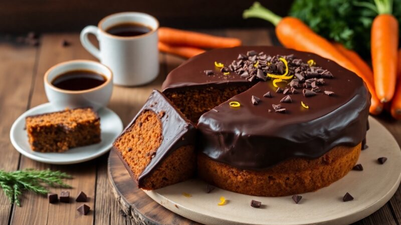 Bolo de Cenoura com Cobertura de Chocolate